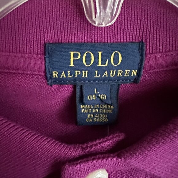 Polo Ralph Lauren Shirt Boys Large‎ 14 16 Magenta Long Sleeve New With Tags - Picture 5 of 6